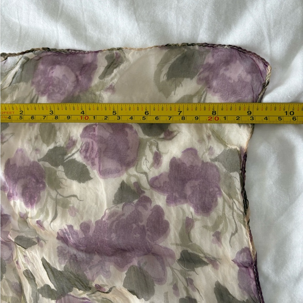Vintage Floral Sheer Scarf Lot - Set of 3 Romantic Gauze Scarves - Picture 8 of 12